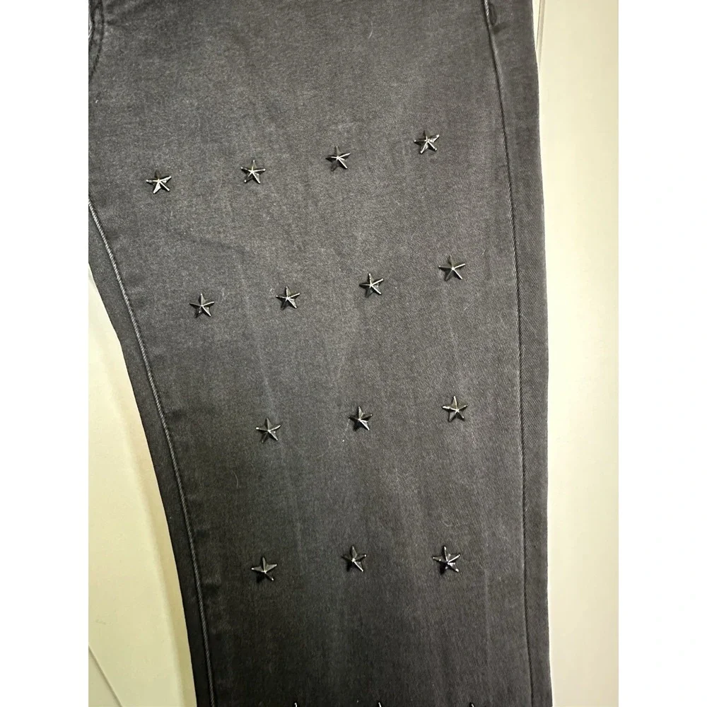 Buffalo David Bitton Faith Jeans Women Size 4/27 Black Star Embellished Mid Rise